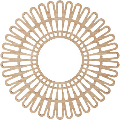Médaillon de plafond à charnière en bois de bouleau de 34 po x P 12 5/8 po x T 3/8 po, bouleau