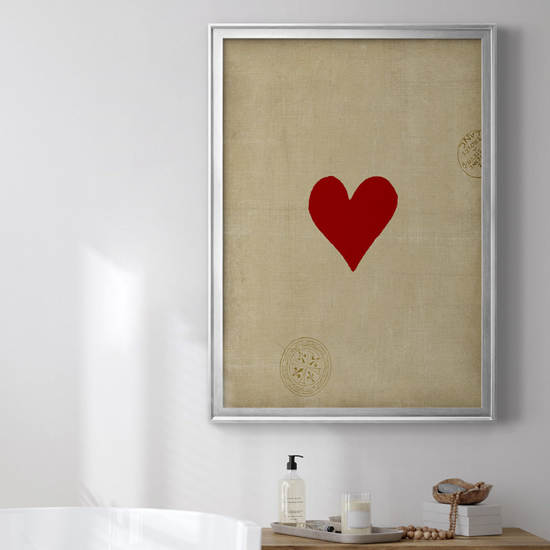 Toile encadrée Heart Premium - prête à être accrochée, H 42,5 po x l 30,5 po, Toile avec cadre argenté