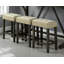 Brown Dining Room 4Pc Set Functional Unique Dining Table W USB 3X Stools Tufted Beige Seats Kitchen