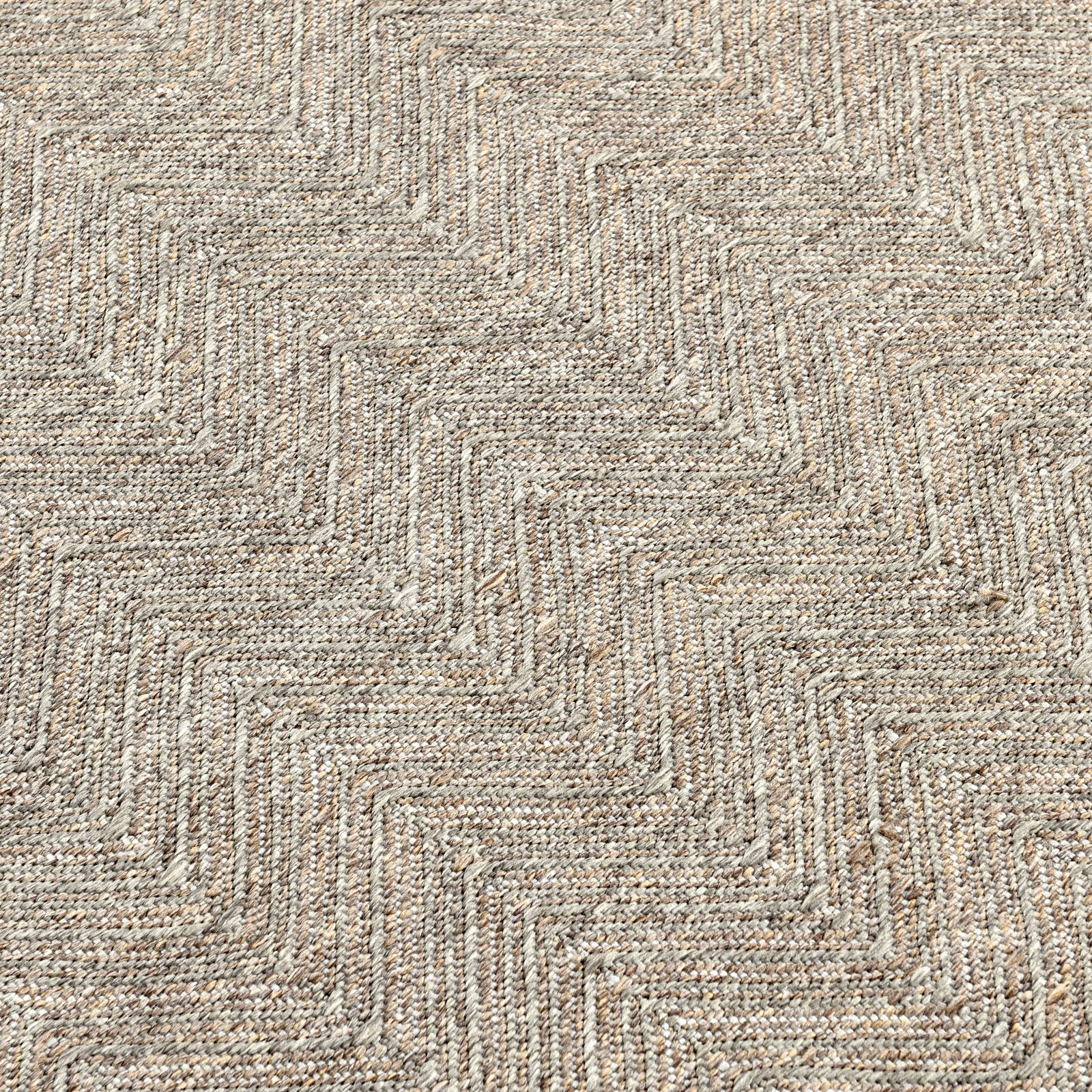 Gray Hand-Woven Chevron Rug, Rectangle 2' x 3'