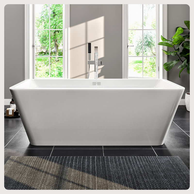 Aries 67'' x 32'' Freestanding Soaking Acrylic Bathtub