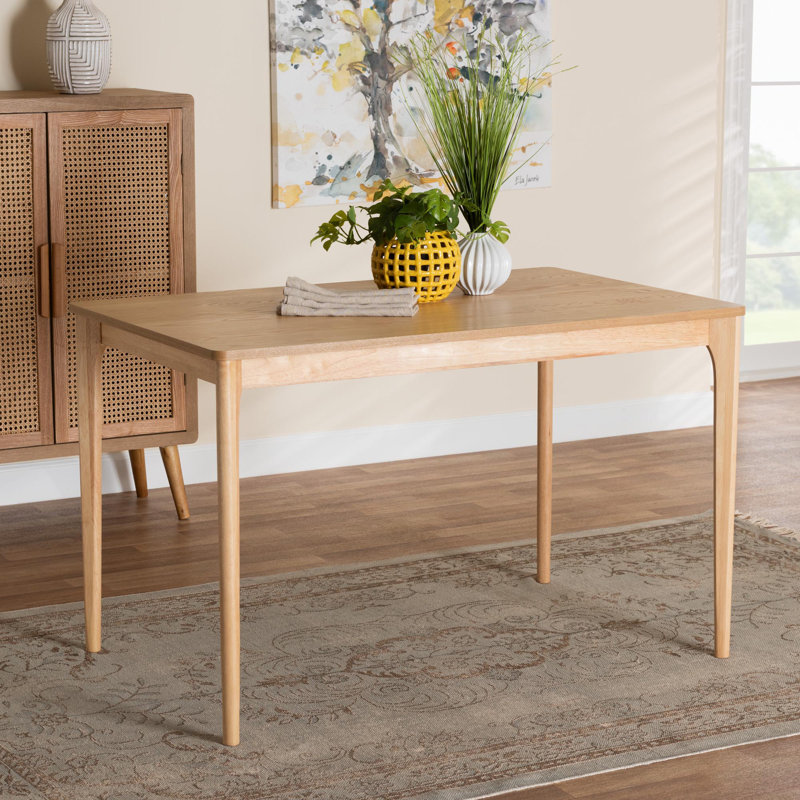 Azueta Solid Wood Base Dining Table, Natural Oak