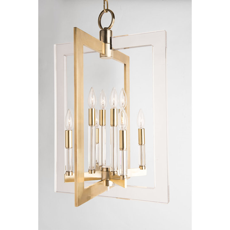Wellington 8 - Light Chandelier, Aged Brass, 26.5" H x 17.5" W x 17.5" D