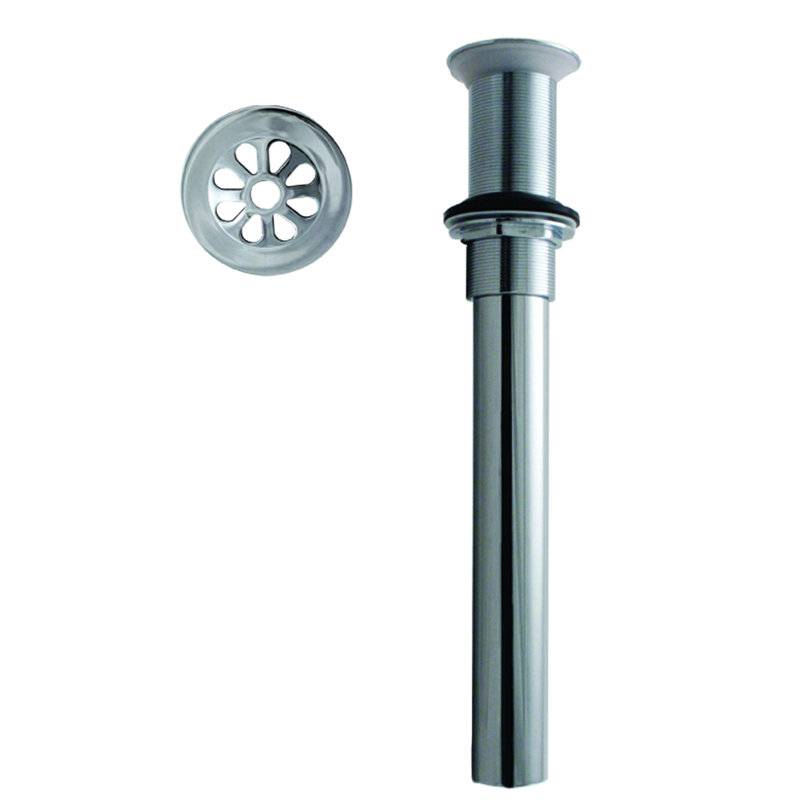 High-Flow Grid 1.25" Grid Bathroom Sink Drain without Overflow, Polished Chrome, 2-hole Overflow
