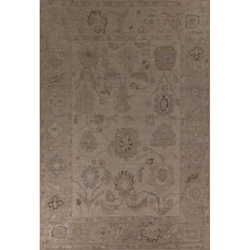 Vegetable Dye Oushak Turkish Area Rug 9