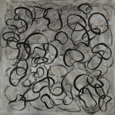 Silver And Black Squiggly Swirls Painting by Joyce Creiger