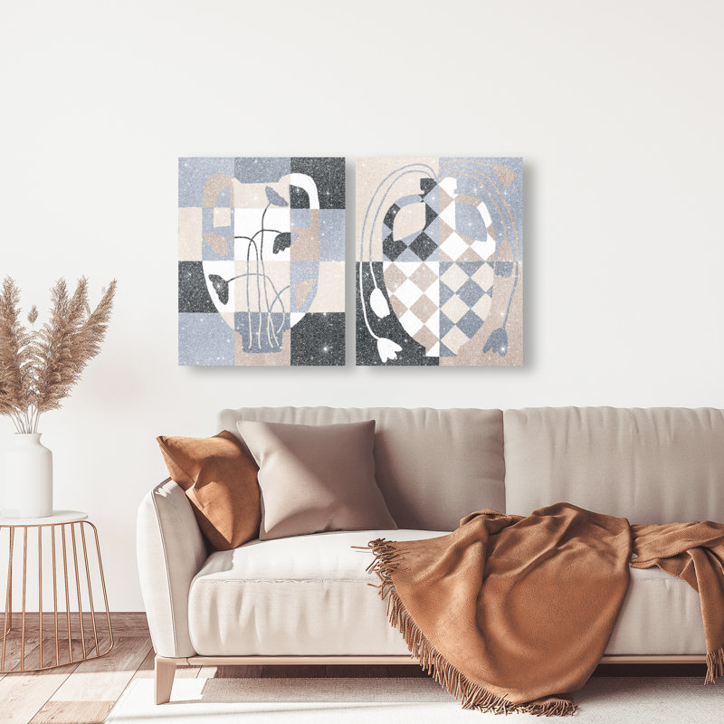 Checkered Boheme Set Set by Oliver Gal, 72"H x 60"W, Gallery Wrapped