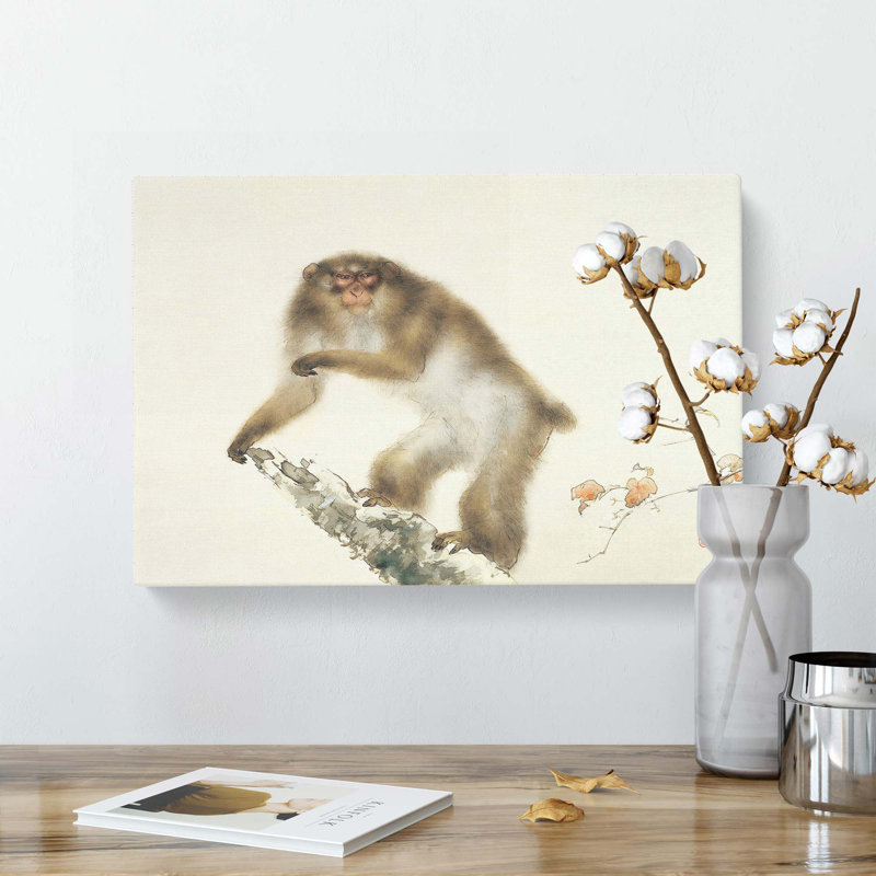 Monkey by Kansetsu Hashimoto - Wrapped Canvas, 40cm H x 60cm W x 3cm D