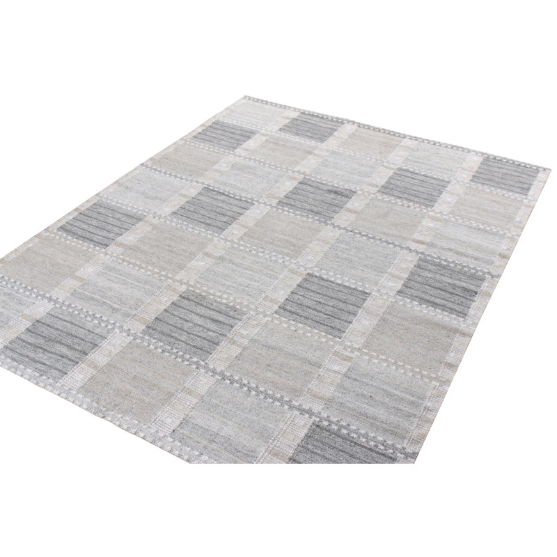 Scandinavian Wool Geometric Area Rug, Rectangle 10' x 14'