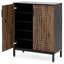 Armoire à chaussures 31,5 pouces en bois brun et noir avec portes, range-chaussures 5 niveaux-2016091095