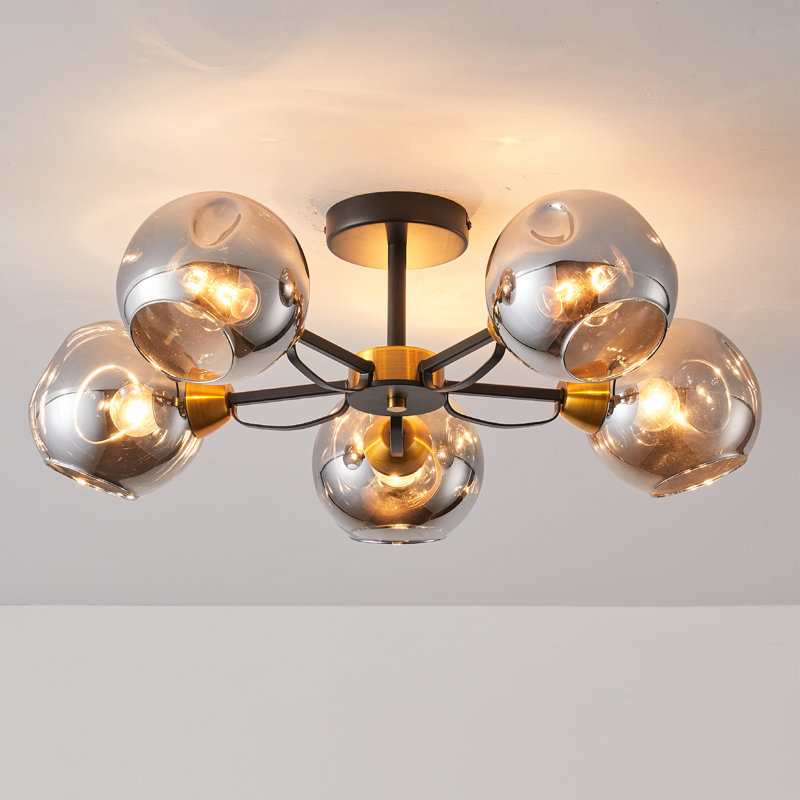 Rotan Glass Semi Flush Mount