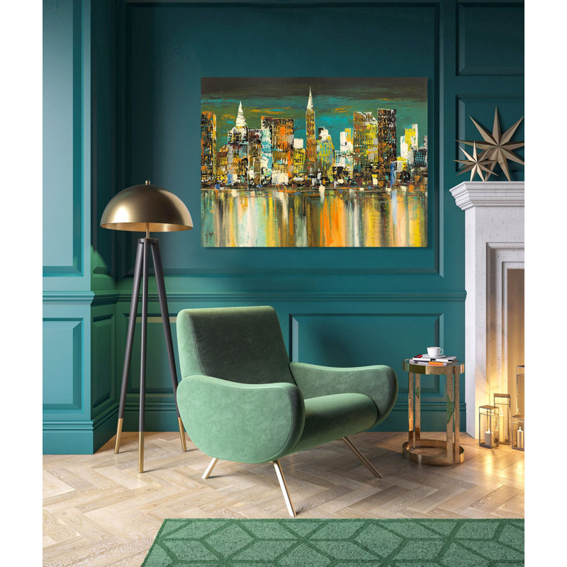 The Thousand Lights of New York by Luigi Florio - Wrapped Canvas Painting Print, 60cm H x 80cm W x 4cm D