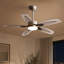 Ventilateur de plafond de 42 po en nickel brossé avec éclairage DEL à intensité variable, moteur CC et télécommande par application pour chambre, salle à manger et salon