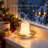 Tubicen Candle Cordless LED Table Lamp, USB Rechargeable with 4-Level Touch Dimming, Brass Finish, Small Portable Bedside Accent Light for Bedroom and Dining Table, 6.3" Diameter