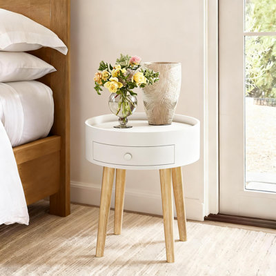 18 '' High Nightstand With Storage Drawer, Sofa Side Coffee Table For Bedroom, Living Room