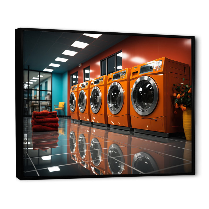 Blanchisserie du prochain siècle I - Décoration murale salle de bain et buanderie, H 16 po x l 32 po x P 1 po