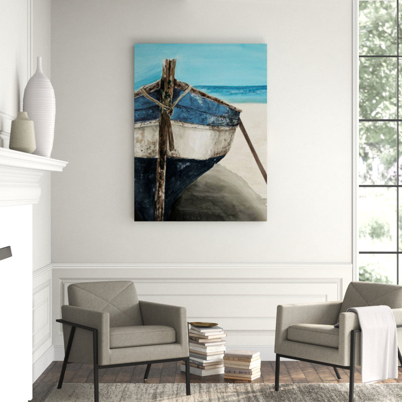 Mediterranean Boats III Painting by Barclay Butera, 33" H x 24" W, Image Brush Gel