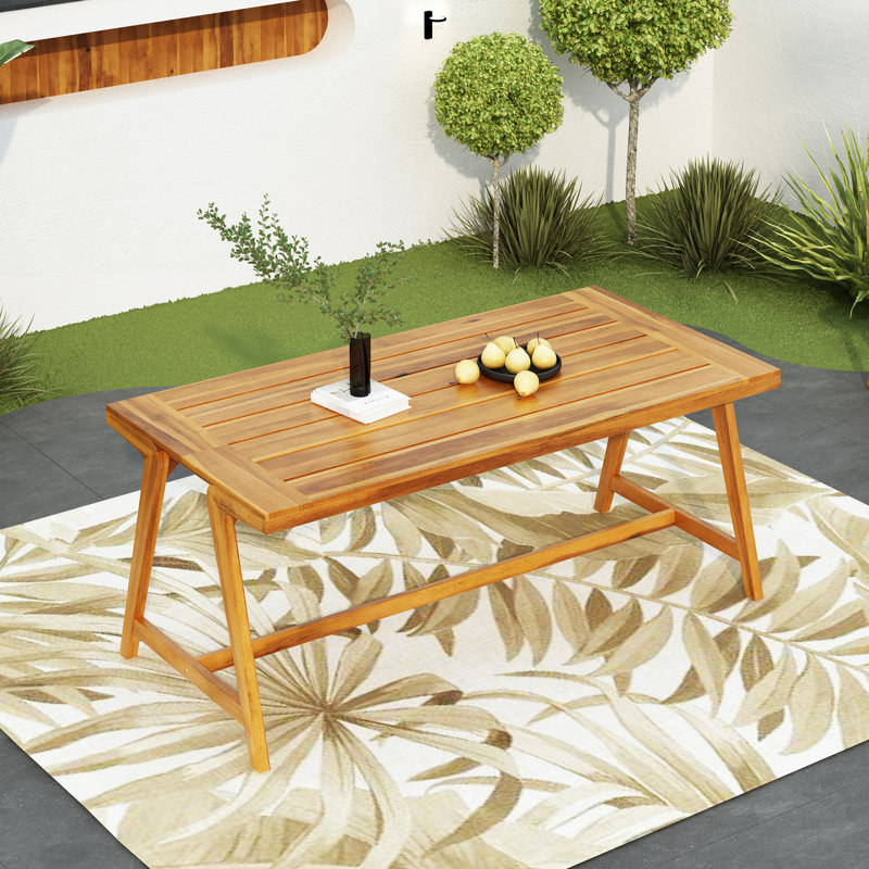 Weather - Table de jardin en bois avec finition, pouvant accueillir 4 personnes de patio pour 6 personnes