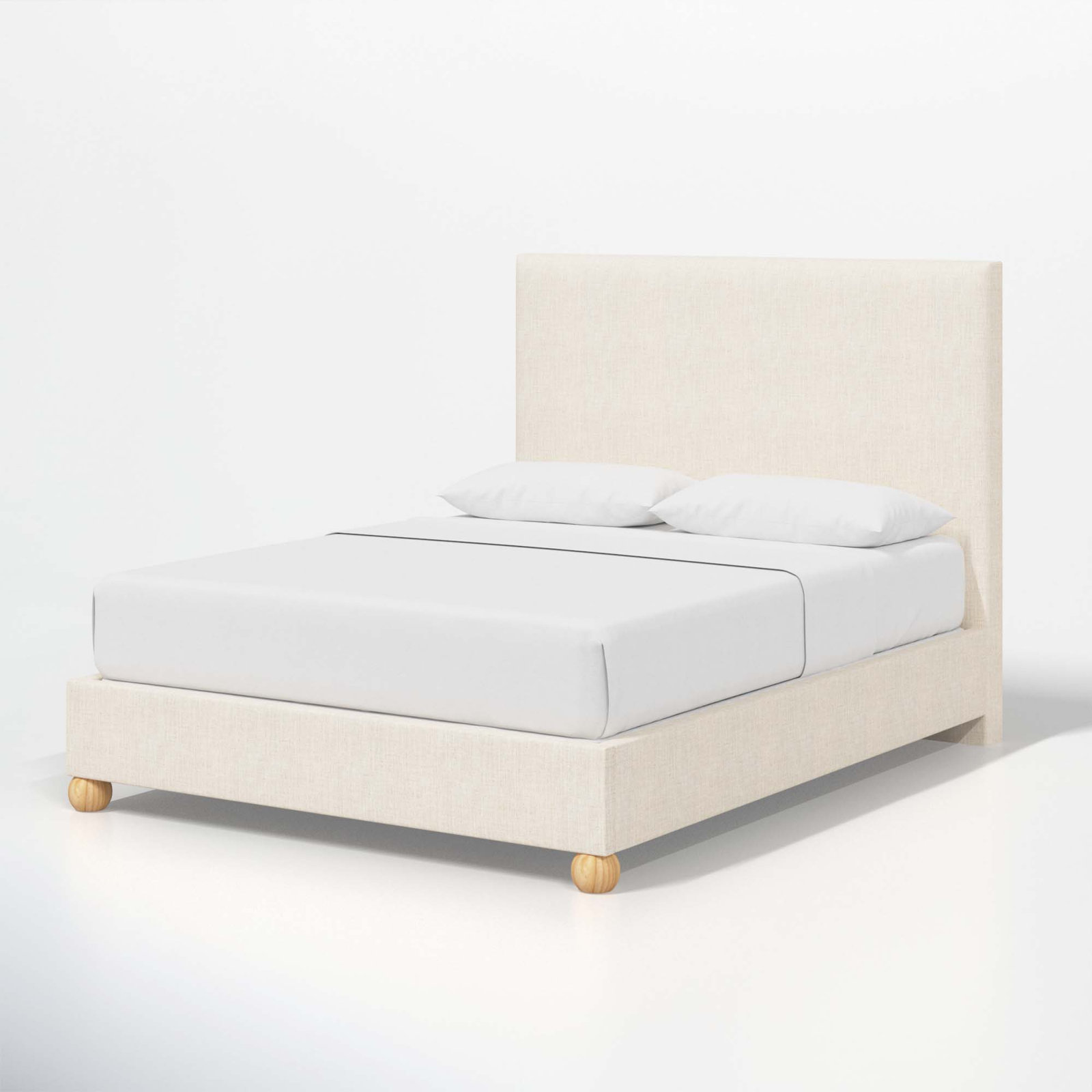 Benita Upholstered Bed, King, Classic Talc Linen