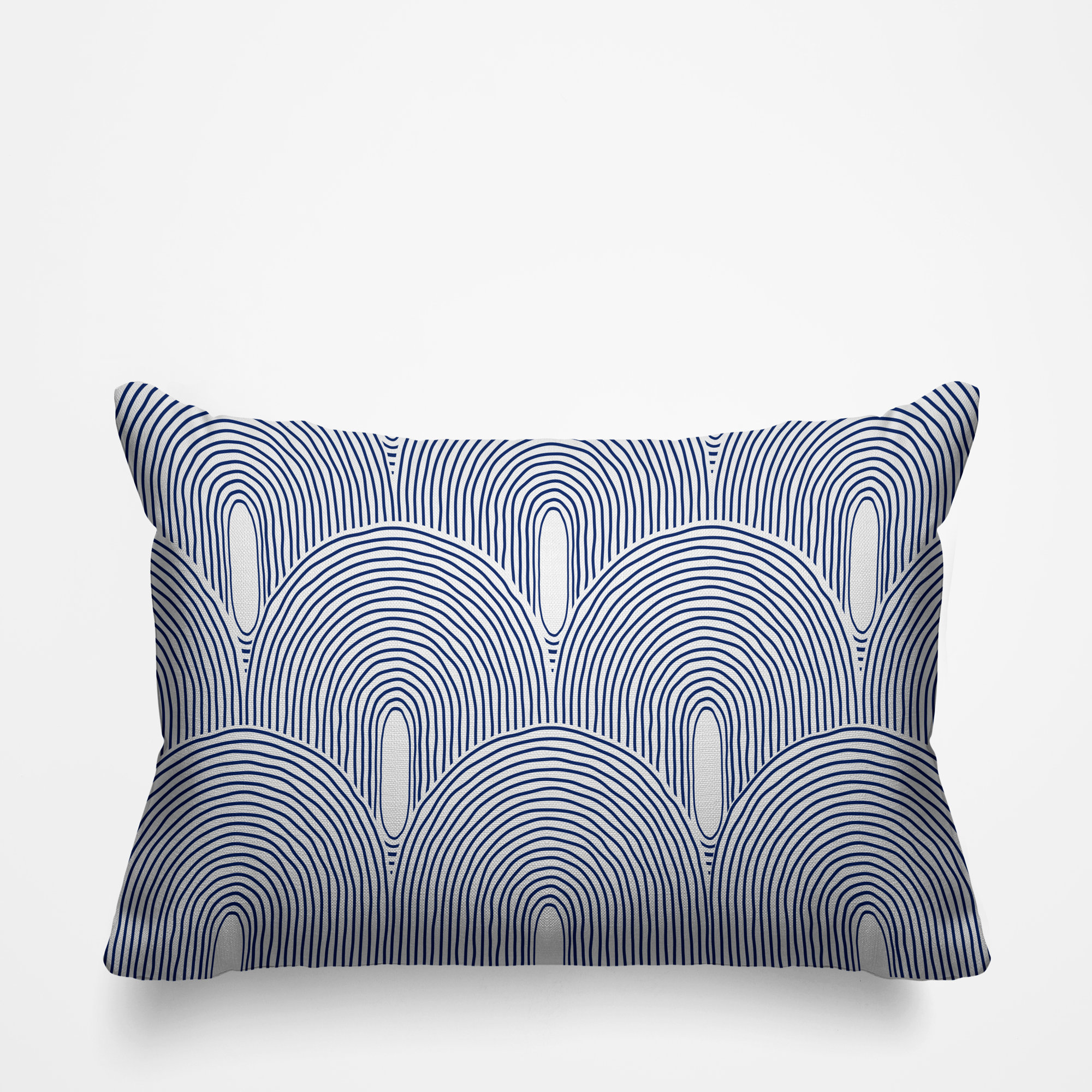 Limpo Starburst Spun Polyester Indoor/Outdoor Throw Pillow, Navy Blue, Rectangular, 14"H x 20"W
