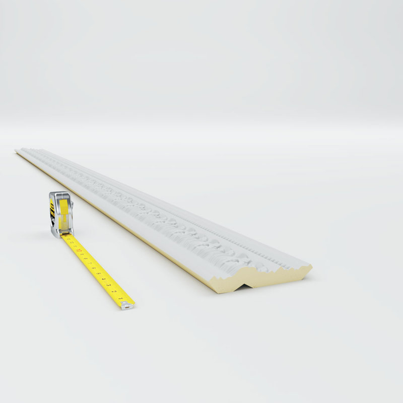 Primed White Polyurethane Geometric Crown Moulding Sample