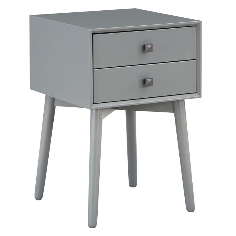 Top 2 - Drawer End Table with Storage, Gray