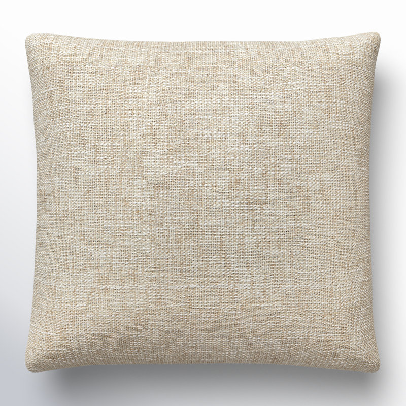 Danube Throw Pillow, 22"H x 22"W, Polyester/Polyfill, Bone/White