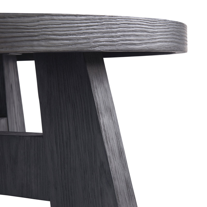 L'Ombre Black Round Wood Contemporary Coffee Table 42"