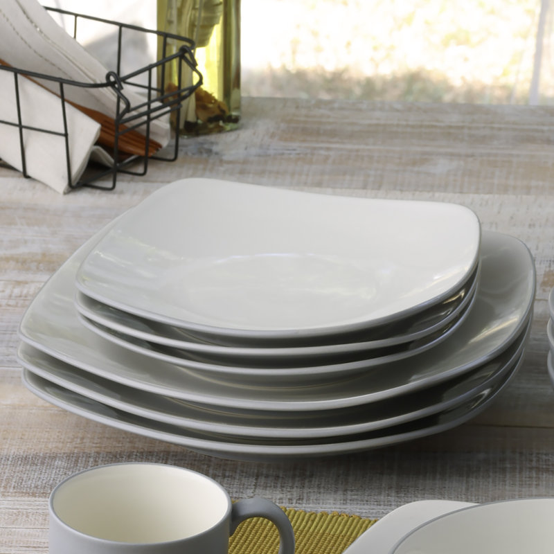 Noritake Colorwave Square Dinner Plates, 10-3/4", Slate
