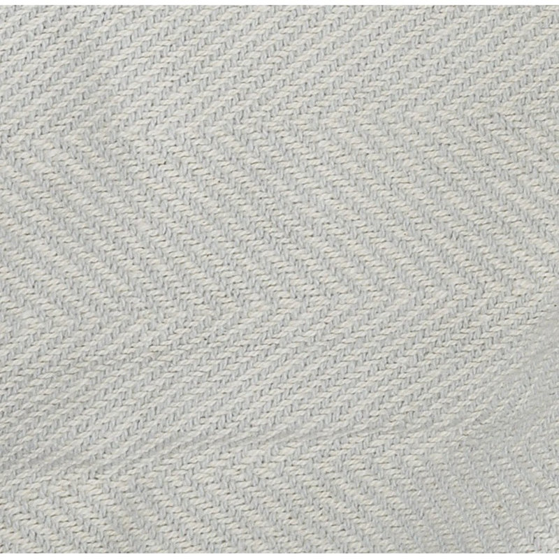 Gray Cotton Herringbone Throw Blanket with Fringe