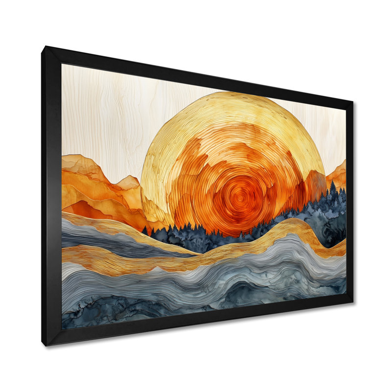 Geriyah lever de soleil dans un paysage de forêt I - art mural forêt pour le salon, Reproduction encadrée d'une seule photo