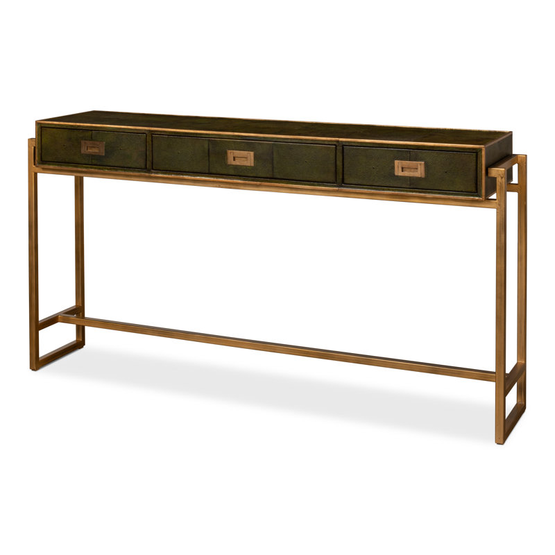 Shagreen 64'' Console Table, Green