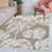 Shawver High-Low Two-Tone Monstera Leaf Brown/Ivory Indoor/Outdoor Rug-155566645
