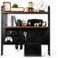 Étagère de bureau, huche de bureau avec panneau perforé en métal, support de présentation à 2 niveaux, 4 accessoires, organisateur de rangement de bibliothèque de bureau polyvalent