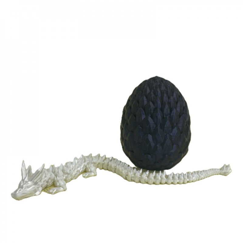 Ensemble de 2 figurines de dragon avec œuf aux couleurs de l'arc-en-ciel imprimé en 3D, H 1,5 po x l 1,5 po x P 11,25 po