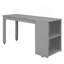 Lit mezzanine double bas avec cabinet, tablettes et bureau portatif à roulettes, lit multifonctionnel-1292871922