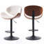 Tabourets de bar pivotants à hauteur réglable en cuir polyuréthane avec dossier en bois cintré pour le bar, la cuisine et la salle à manger-1455252638