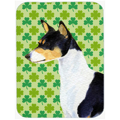 Shamrock Lucky Irish Wood Glass Cutting Board