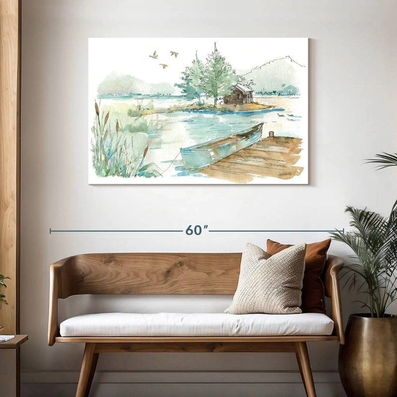 Alvord Lakehouse On White, 30" H x 45" W