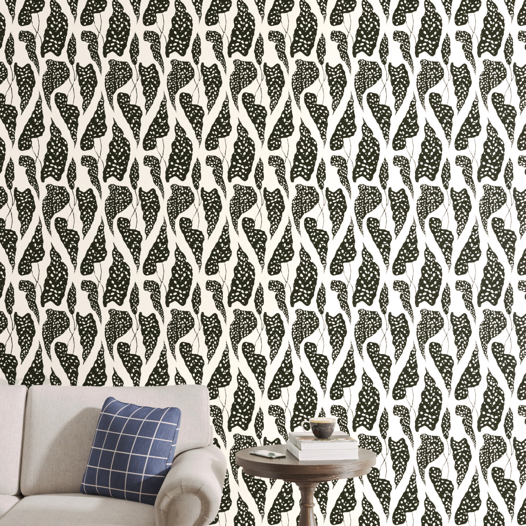Kinney Floral Wallpaper, Cream/Black