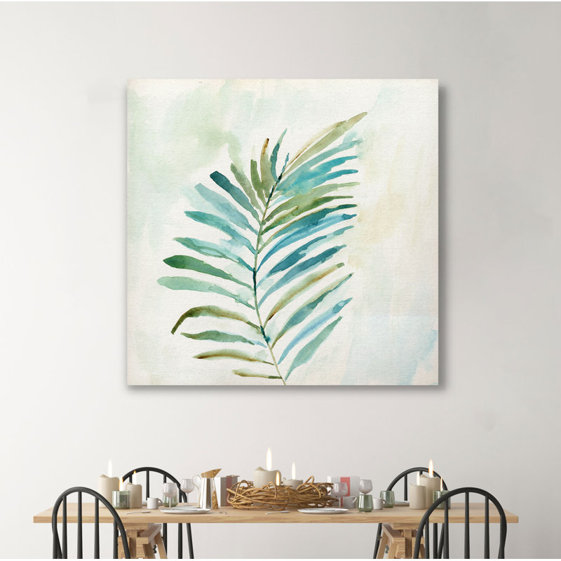 « tropical leaf i », peinture, H 16 po x l 16 po x P 1,5 po, Toile tendue