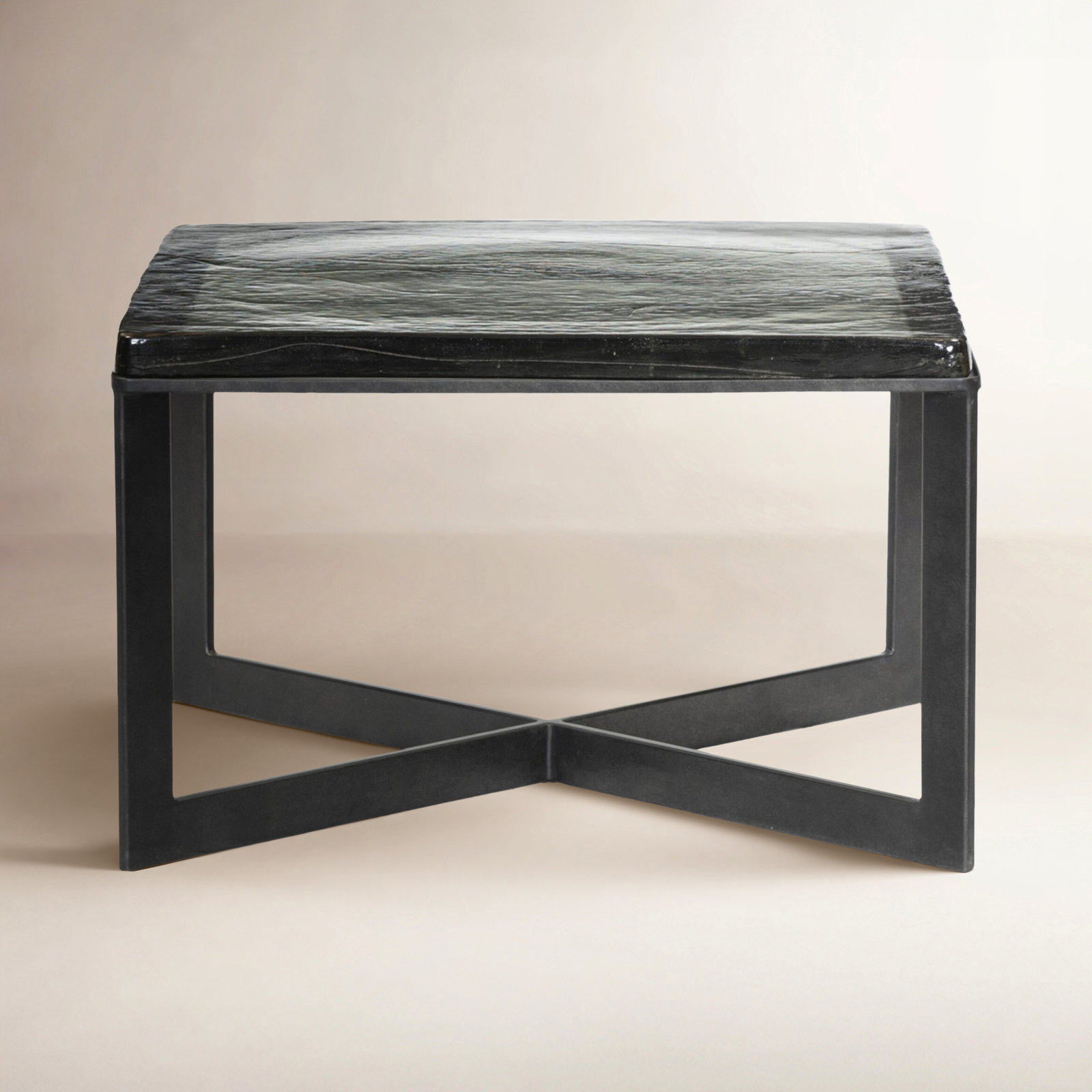 Angier 25" Coffee Table, Clear Cast Glass