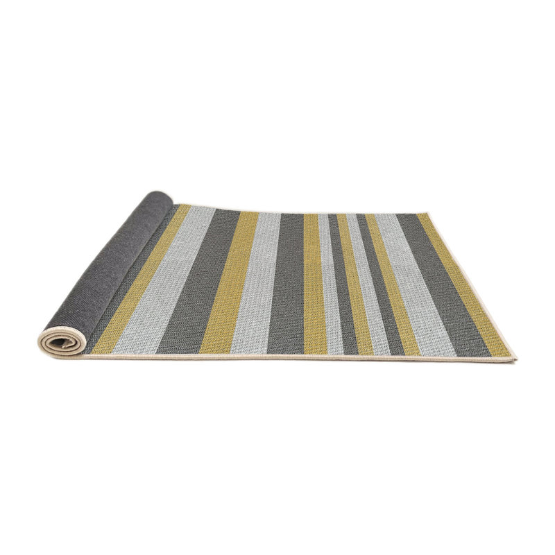 Tapis doré/gris à motifs Hoppe, Rond 8 pi