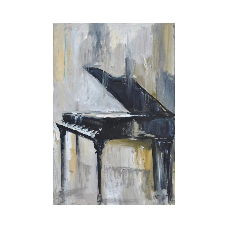 Piano Gold 1 Piece Wrapped Canvas Painting, 66.04 cm H x 45.72 cm W x 3.175 cm D