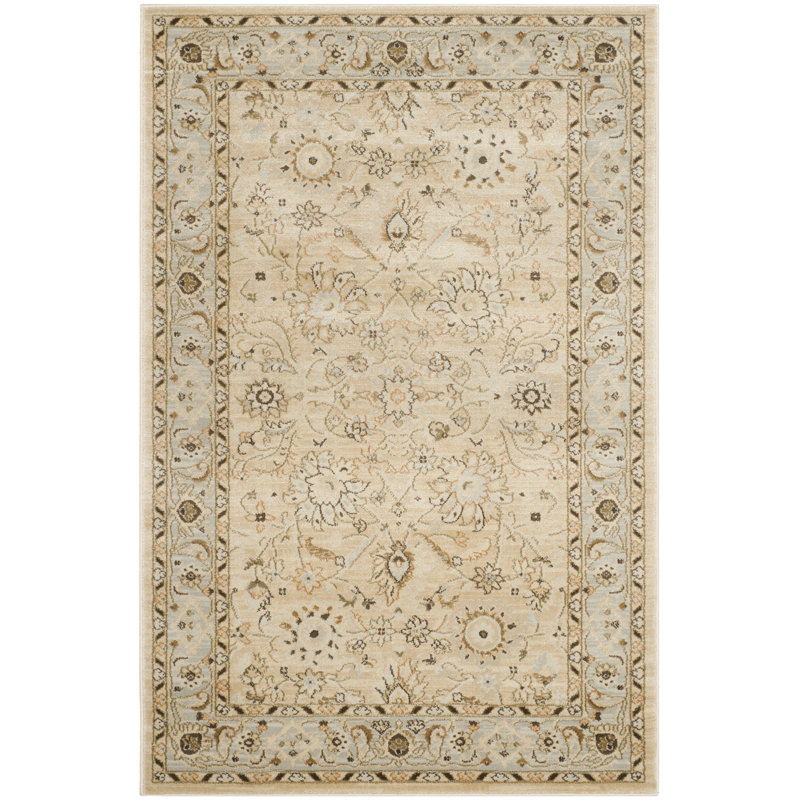 Tapis ivoire / gris Lavelle, Rectangle 5 pi 1 po x 7 pi 7 po