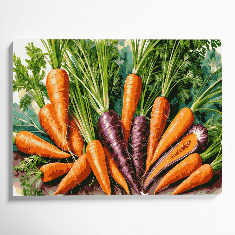Art mural sur toile légumes carotte brune, H 8 po x l 10 po