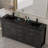 48" Black Integrated Resin Single Bathroom Vanity Sink Top with Zinc Alloy Faucet and Solid Brass Pop Up Drain