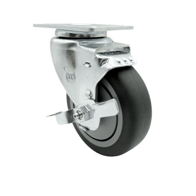 Thermoplastic Rubber Top Plate Caster with Brake