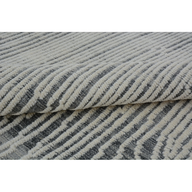 Moroccan Wool Area Rug, Rectangle 10' x 14', No Pattern and Not Solid Color