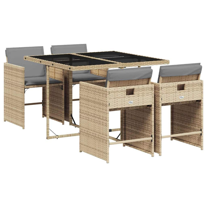 Patio Dining Set Table,, Light Grey, Beige